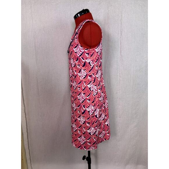 Talbots Womens Size XS Pink White Sleeveless Printed Shift Dress Cotton D213 - Picture 3 of 10